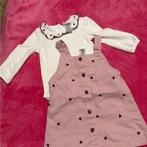 Pink Heart Dress with White Top